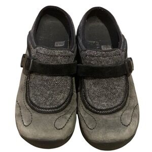 Merrell Encore Sidestep Wool & Suede‎ Clogs Gray Slip On Comfort Mocs 7 cottage
